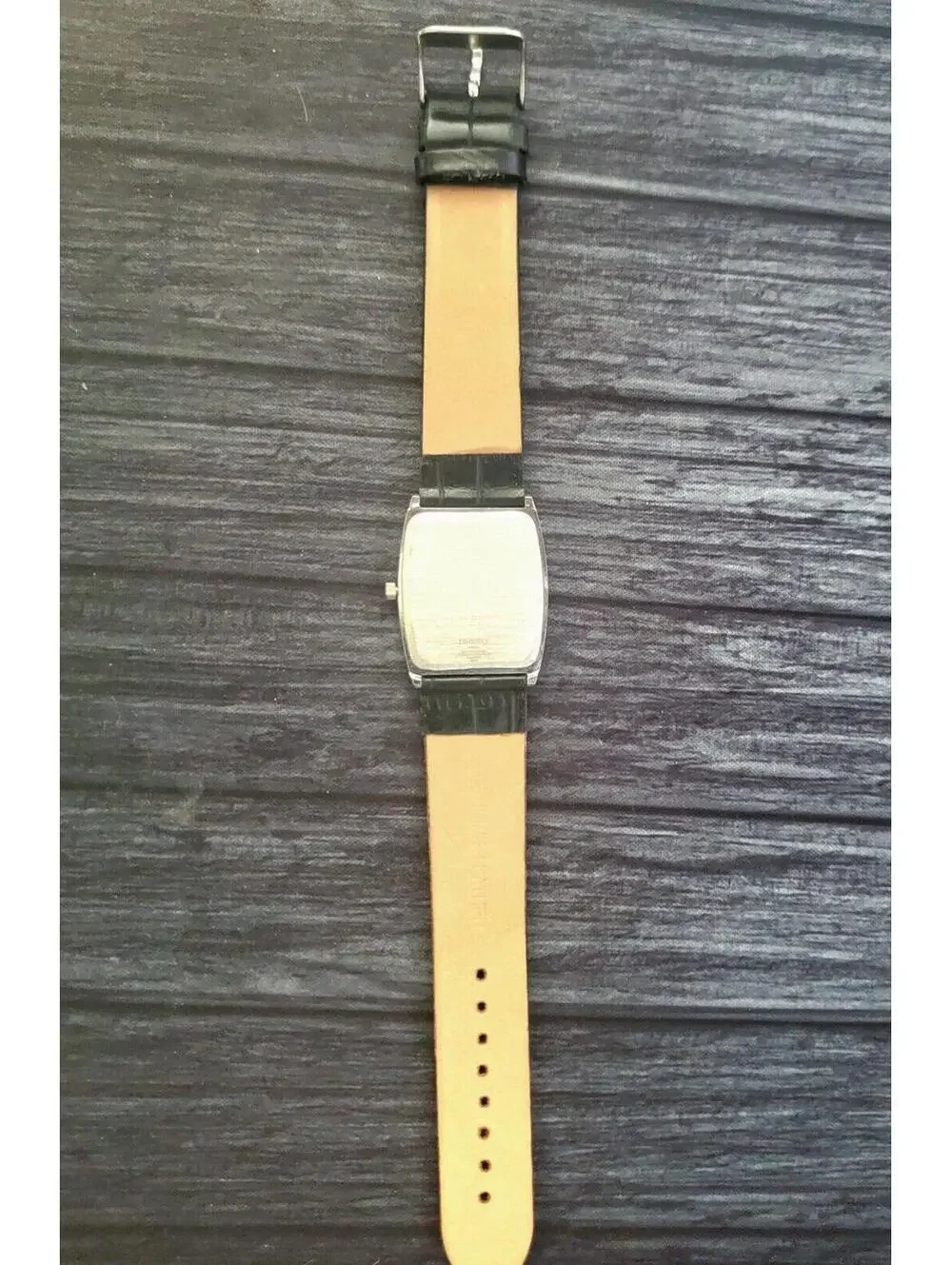 RARE Men's Vintage Seiko‎ Tank Barrel Silver White Watch